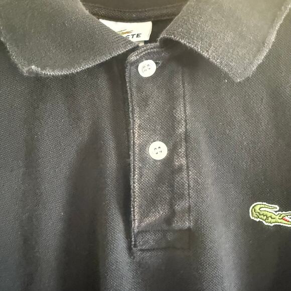 Lacoste Black Polo Shirt Men’s Size 5 Medium Classic Fit Crocodile Logo Preppy - Picture 3 of 10